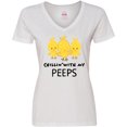 thumbnail image 3 of Inktastic Chillin' with My Peeps Women's V-Neck T-Shirt, 3 of 5
