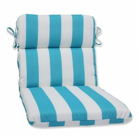 Pillow Perfect Outdoor Indoor Cabana Stripe Turquoise Rounded