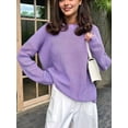 thumbnail image 4 of Women'S Knit Warm Sweaters Crew-Neck Warm Pullovers Long-Sleeve Solid Casual Base Layer Tops L, 4 of 6