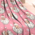 thumbnail image 3 of Pink Christmas Santa Pattern Blanket,Comfortable Soft Lamb Wool Throw Blanket,All Season,Warm Lightweight Blankets for Sofa Bed Couch Living Room Chair,30"x40", 3 of 4