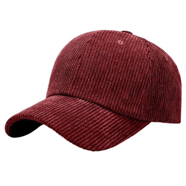 MIASHUI Casquette de Baseball en Velours Côtelé Unisexe pour Protection Solaire Décontractée, Ajustement Réglable pour Confort, Polyvalente pour Usage Quotidien et Activités Extérieures Rouge