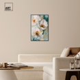thumbnail image 3 of White Blooms with Golden Grace Canvas Pastel Floral Art by Art Remedy, Black Frame, 24" x 36", 3 of 7