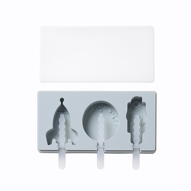 Molde de helado de silicona con forma de dibujos animados DIY con tapa, divertido fabricante de paletas for niños