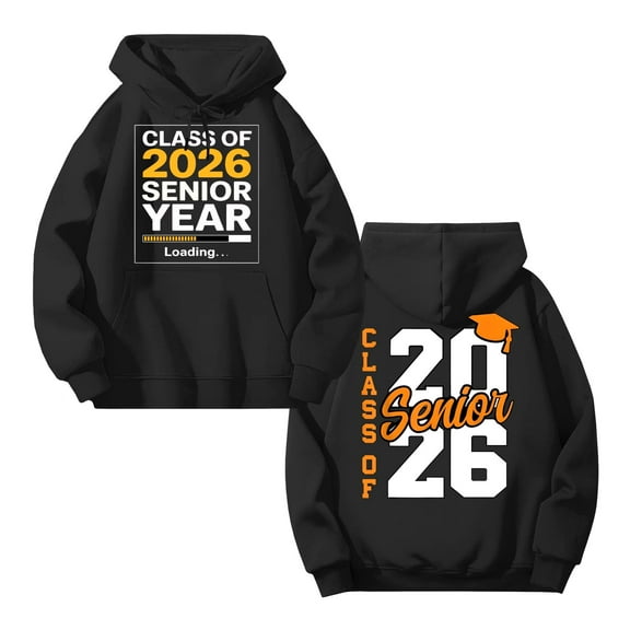 OdeJous Senior Hoodie Senior 2026 Sweatshirts Class Of 2026 Long Sleeve Shirt Graphic Tees For Women Men Funny Clothes S