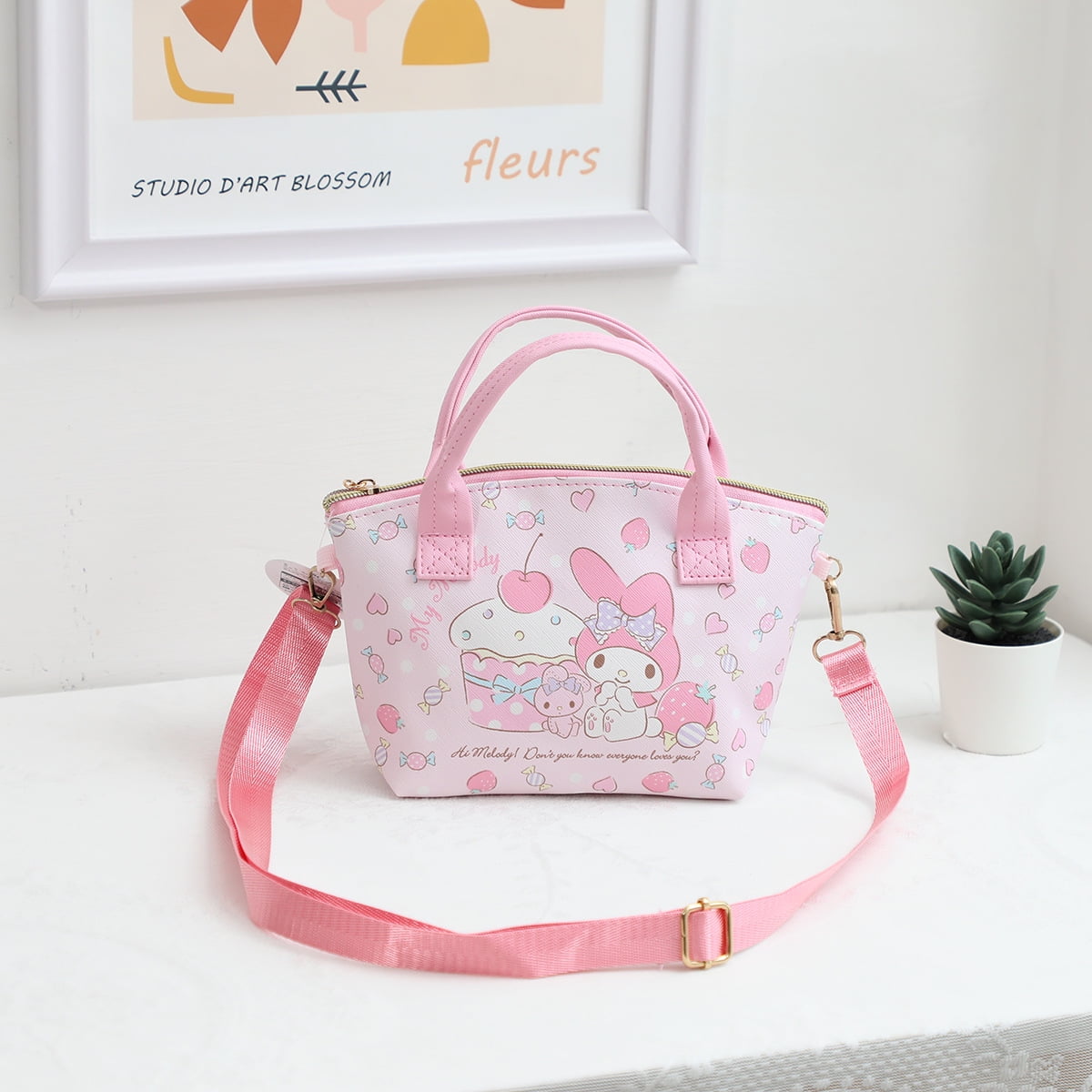 Cute Mini Kuromi Purse Crossbody, Soft PU Leather Messenger