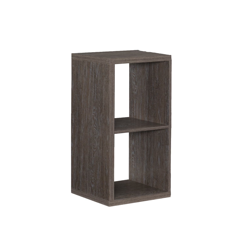 Riverbay Furniture Two Cubby Wood Storage Cabinet in Gray - Walmart.com