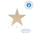 thumbnail image 3 of Wooden Star Shapes, 8 Inch Large Patriotic Natural Wood Cutouts, Bag of 3, Unfinished DIY Craft Wall Decor by Woodpeckers, 3 of 7