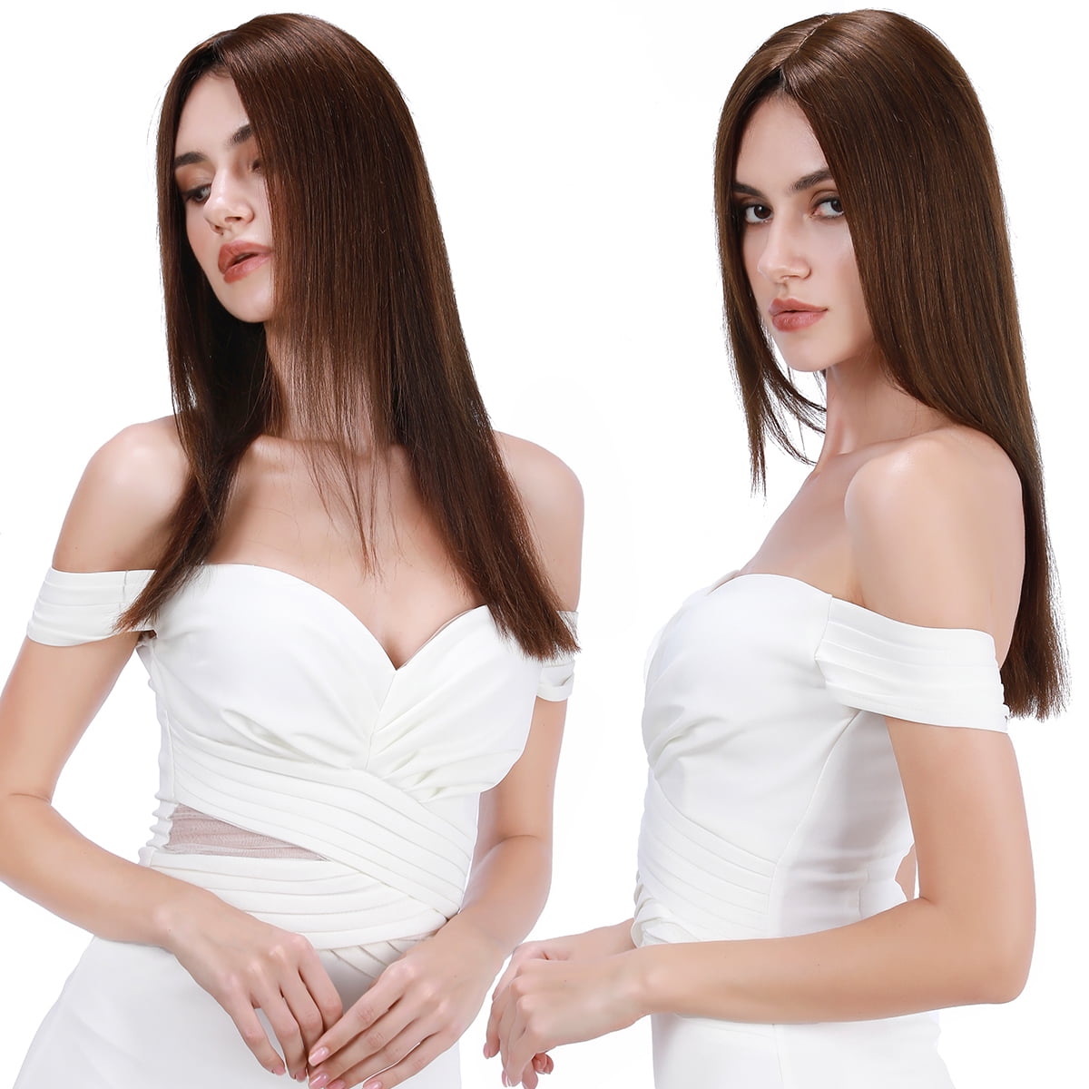 SEGO Clip in Hair Extensions Human Hair Toppers 100% Real Human Hair Topper for Thinning/Loss Hair Natural Black Hair Pieces