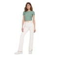 thumbnail image 3 of ONLY Camiseta de mujer - ONLEMMA SHORT TOP, cuello redondo, cropped, acanalada, lisa Verde claro XL (X-Large), 3 of 6