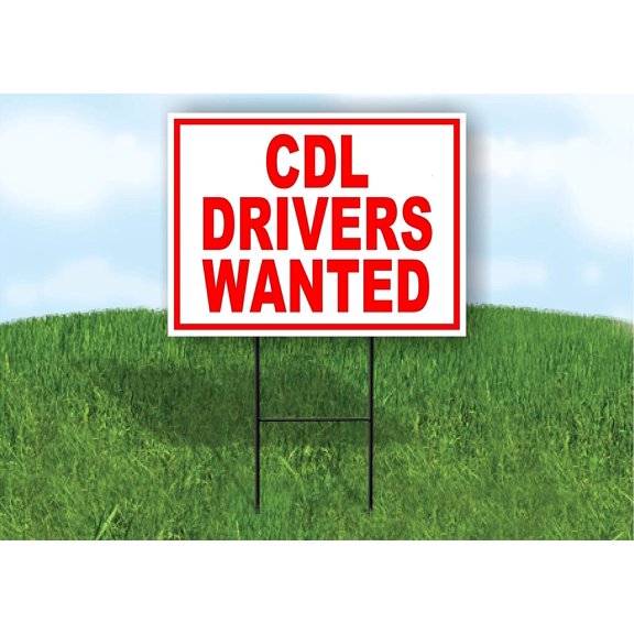 Work House Signs Double Sided Sign Cdl Drivers Wanted RED Yard Sign Road Sign with Stand