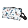thumbnail image 2 of Goofa Undersea Animals Printed Toiletry Bag with Handle,Large Capacity Travel Makeup Cosmetic Bag for Women, Carry on Airport Airline Compliant Bag, 2 of 9