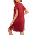 thumbnail image 4 of Kaemgyyd Zip up Robes for Women Soft Comfy Short Sleeves Crew Neck Sleepwear Lightweight Nightgown with Pockets, 4 of 5