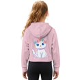 thumbnail image 2 of Xoenoiee Car Daisy Flower Print Girls Half Zip Up Sweatshirt Long Sleeve Pullover Cropped Hoodie Fall Trendy Back to School Fall Clothes, 13-14 Years, 2 of 7