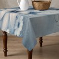 thumbnail image 4 of Blue White Daisy Table Cloth Waterproof Tablecloths, Vintage Elegant Butterfly Flowers Tablecloth Dining Table Cover for Kitchen Party Tabletop Outdoor, Square Tablecloth 54x54 Inch, 4 of 9