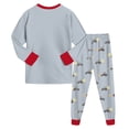 thumbnail image 4 of xaweyi Toddler Boys Long Sleeve Pajama Set 2T 3T 4T 5T 6T 7T 8T Crew Neck Construction Vehicle Print Top and Jogger Pants 2 Piece Sleepwear Outfit, 4 of 8