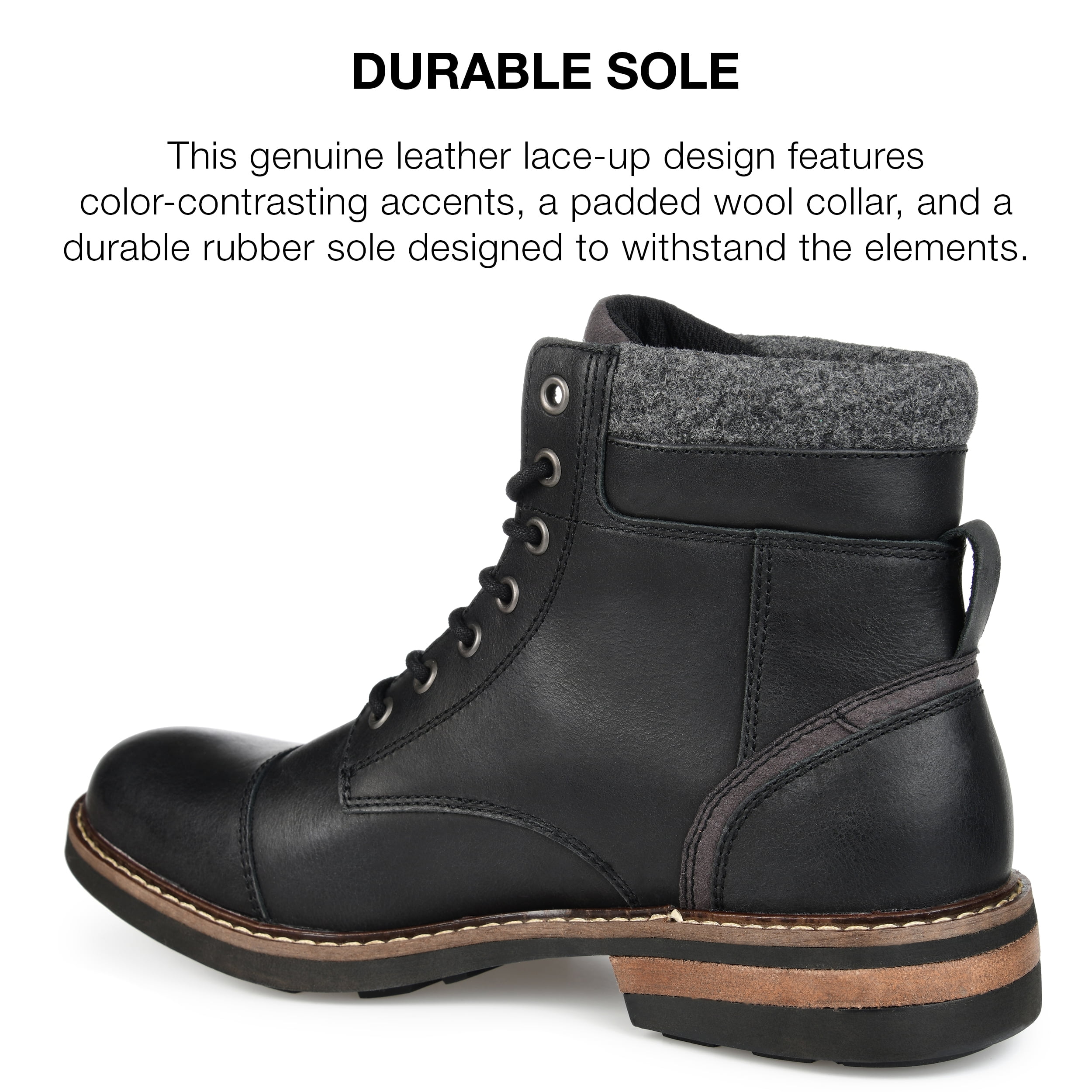 Territory Mens Yukon Wide Width Tru Comfort Foam Lace-up Cap Toe Ankle Boot