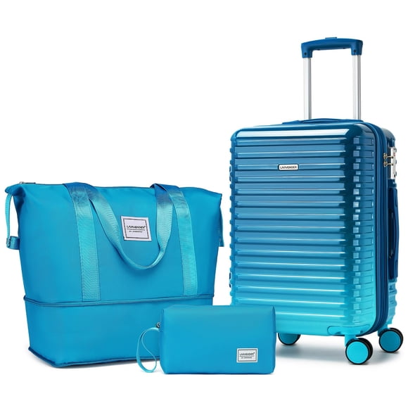Maleta LARVENDER de 20 pulgadas expandible con candado TSA, azul