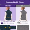 thumbnail image 3 of KEKOY Heating Pad for Back, Neck & Shoulders Pain Relief, Wearable Electric Heat Pad with Detachable Belt, 4 Heat Settings, 2-Hour Auto Shut-Off, Fast Heating, 24"x33", Dark Green, 3 of 12