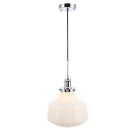 

Lyle 1 light Chrome and frosted white glass pendant