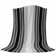 thumbnail image 6 of Black Ombre Striped Blanket Soft Cozy Warm Throw Blanket for Couch, Plush Fuzzy Flannel Fleece Blankets for Sofa, Modern Black Gray Vertical Stripes Bed Blankets Lightweight Gifts for Women, 30"x40", 6 of 9