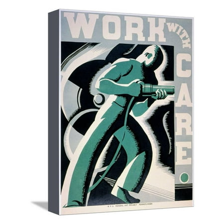 New Deal: Wpa Poster Stretched Canvas Print Wall Art By Robert