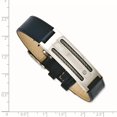 thumbnail image 2 of Acier Inoxydable Poli Cuir Bleu avec Fil Boucle Réglable Bracelet Mesures 14mm de Large Bijoux Cadeaux pour les Femmes, 2 of 3