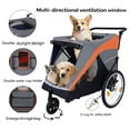 thumbnail image 3 of 2-in-1 Dog Bike Trailer, Heavy Duty 100lbs Pet Stroller Cart Bicycle Carrier, Easy Folding Cart Frame with Quick Release Wheels and Internal Leash, Orange, 3 of 9