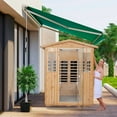 thumbnail image 3 of Clearance! Outdoor Sauna for 4 Person,applicable indoors and outdoors. Far Infrared Sauna 8 Low EMF Heaters, Wooden Sauna Room 2050 Watt, Old Chinese fir, Chromotherapy, Bluetooth Speaker, LCD, LED., 3 of 8