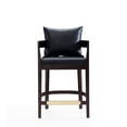 thumbnail image 2 of Manhattan Comfort Ritz 26.5" Faux Leather Counter Stool in Black/Walnut, 2 of 5