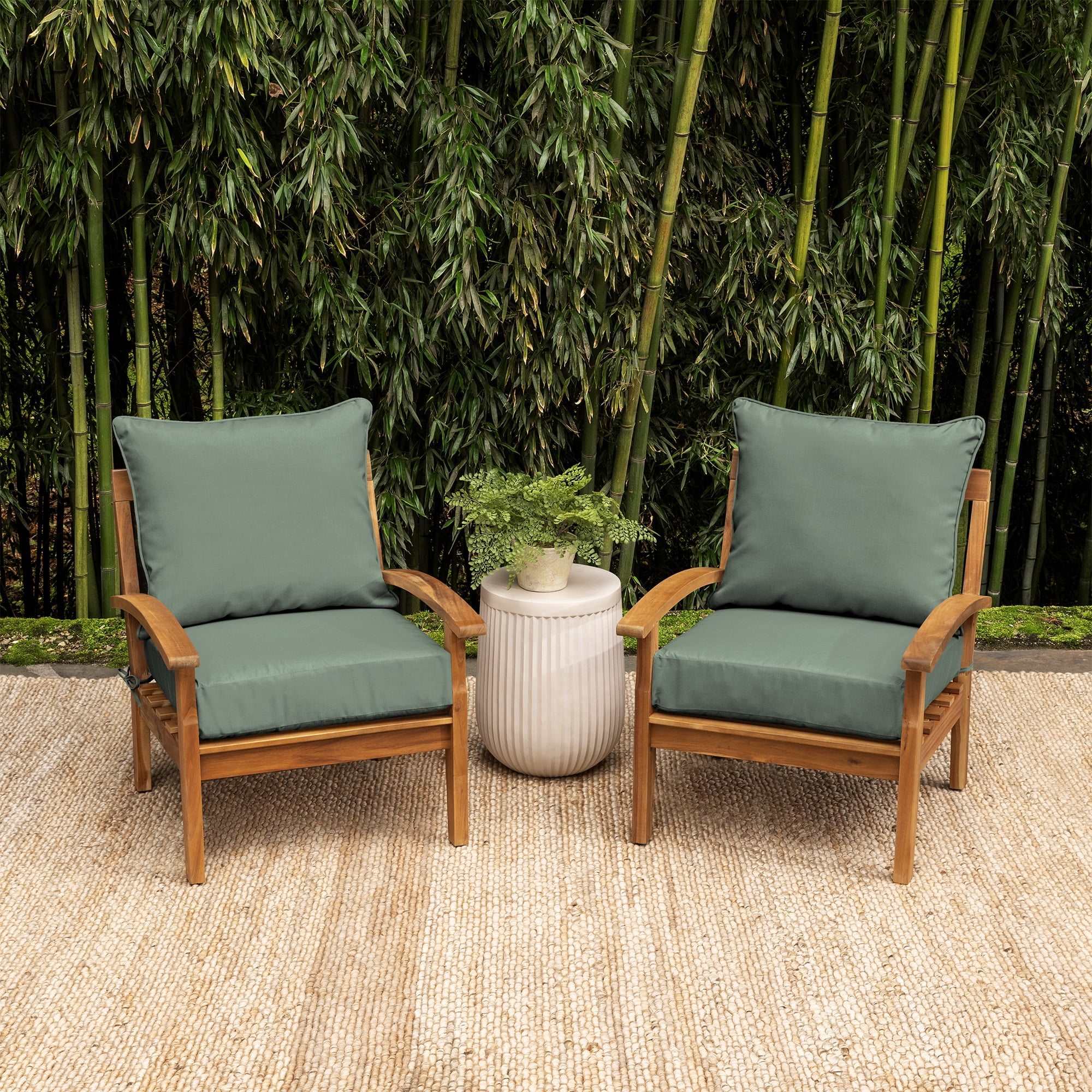 ARDEN earthFIBER Outdoor Deep Seat Cushion Set, 24 x 24, Rain-Proof, Fade Resistant, Deep Seat Bottom and Back Cushion for Chair, Sofa