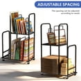 thumbnail image 6 of YOHKOH Cardboard Organizer Cart, 2-Tier Adjustable Rolling Rack on Locking Wheels, Heavy-Duty Packing Station, Canvas & Paint Drying Rack for Home, Office & Studio, 6 of 8
