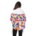 thumbnail image 4 of FORMRS Womens Scarf Winter Soft Long Big Warm Shawls Wrap Tassel Scarves, White Colorful Circles, 4 of 9