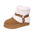 thumbnail image 2 of Womens Winter Snow Boots Thick Soled Extra Thick Warm Anti-Slip Fashion Fuzzy Shoes Brown 6, 2 of 6