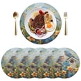 thumbnail image 5 of Ryvnso Two Bird on House Round Plate Mats Dining Table Placemat Set of 4 for Holiday Decoration, 5 of 7