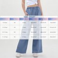 thumbnail image 3 of Lenpel Girls' Cargo Pants Elastic High Waisted Wide Leg Casual Joggers Baggy Streetwear Trousers with Pockets 8-12 Years, 3 of 7