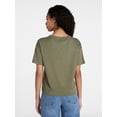 thumbnail image 5 of Time and Tru Women's Boxy Slub Tee with Short Sleeves, Sizes XS-XXXL, 5 of 5