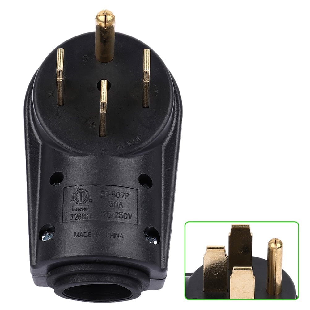 SCITOO 50AMP RV Replacement Male Plug with Easy Unplug Design, RV 50