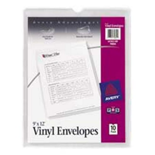 Avery Consumer Products Vinyl Envelopes- 4in.x6in.- Heavyweight- Top Thumb notched- CL