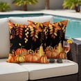 thumbnail image 5 of Thanksgiving Pumpkin Pillow Covers 2 Pack Fall Country Retro Leaf Orange Theme Pillowcase Waterproof Outdoor Throw Pillow Cover for Patio Garden Square Cushion 24”x24”, 5 of 9
