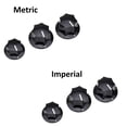 thumbnail image 3 of Black Set of 3 Jazz Bass Knobs for Split Shaft Pots Imperial, 3 of 8