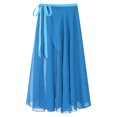 thumbnail image 4 of Kaerm Women Sheer Ballet Wrap Skirts Solid Color Flowy Skirts Lace-up Apron Dance Skirts Lake Blue One Size, 4 of 6