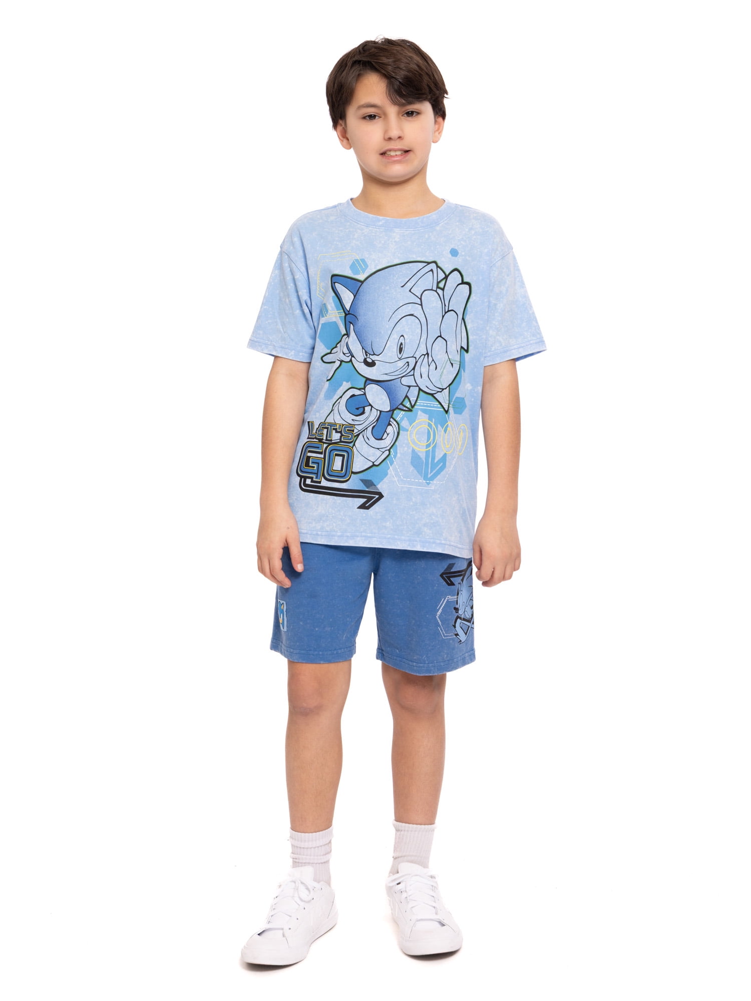Sega Sonic the Hedgehog Boys Short Sleeve Graphic Tee and Short Set, 2 Piece, Sizes 4-16
