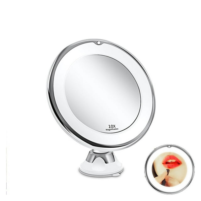 Touch Screen Makeup Mirror 10X Magnifying Flexible Mirror Brightness Adjustable Rechargeable 3lights LED Light Vanity Mirrors ,Widely Use