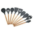 thumbnail image 3 of Kitchen Utensil Set, 9Pcs Non-Stick Kitchenware Kit, High Temperature With Wooden Handle For Cooking Baking, 3 of 8