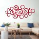 thumbnail image 4 of Pegatinas de pared de espejo circular acrílico, pegatinas de pared de baño (rojo/24 piezas), 4 of 5
