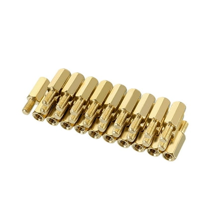 

30pcs M3 10+6mm Female Male Thread Brass Hex Standoff Spacer Screws