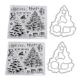 thumbnail image 2 of 2 Uds Sellos Transparentes Troqueles de Corte de Sellos Patrón de Alce de árbol de Navidad de Acero Al Carbono para Manualidades Manualidades álbum de Recortes, 2 of 8