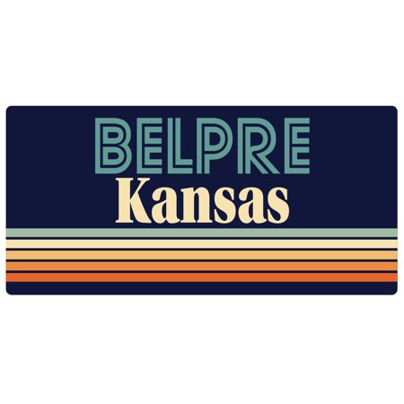 Belpre Kansas 5 x 2.5-Inch Vinyl Decal Sticker Retro Design