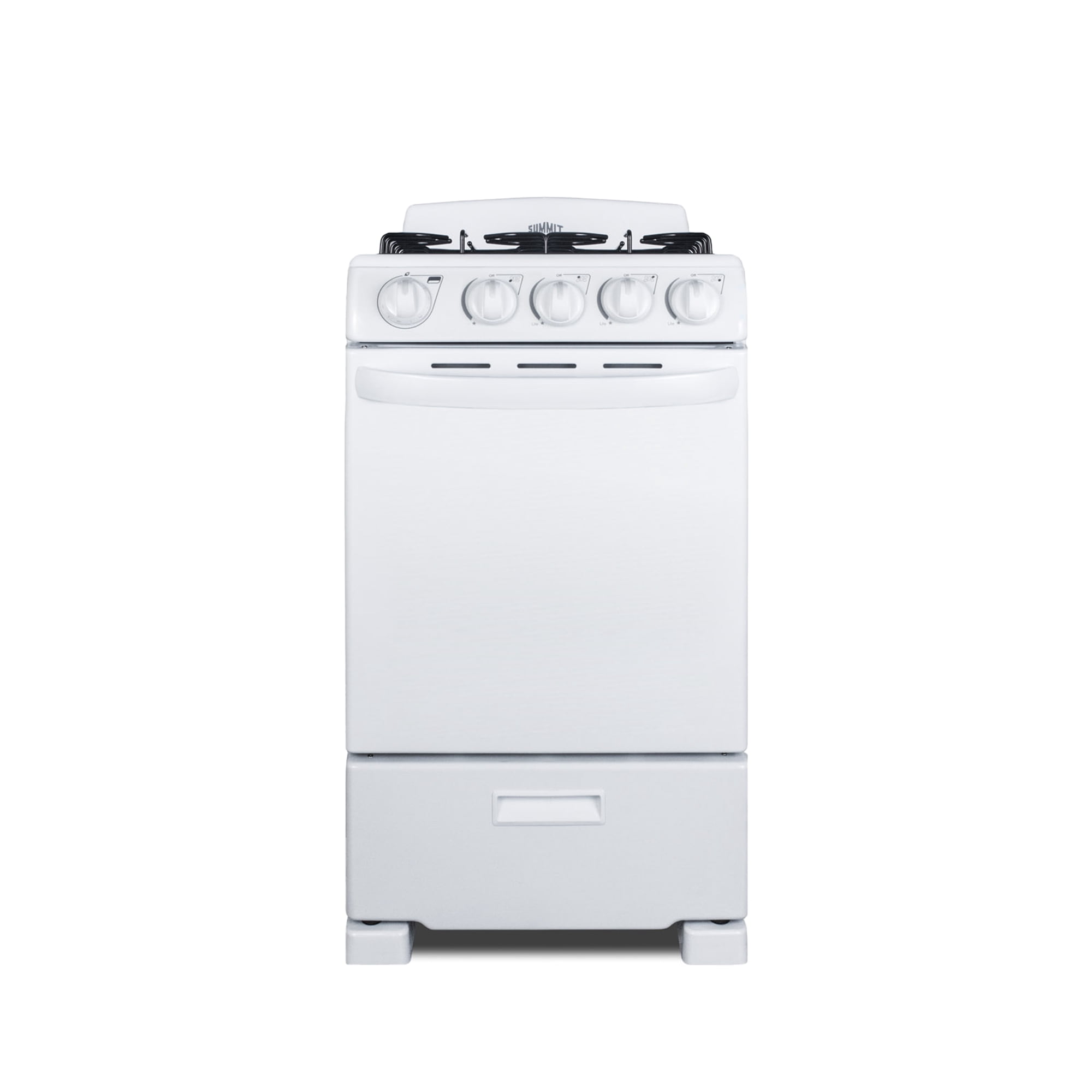 Summit 20 Inch Gas Range, 2.3 cu.ft. Oven,, ADA Compliant, White - RG244WS