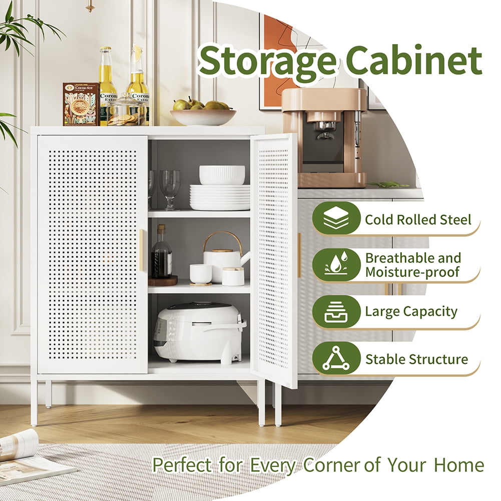 M optimized Steel Storage Cabinet with Hollow Door, Adjustable Shelves, Garage Cabinet File Cabinet for Home Office Garage, 31.5" x 15.75" x 39.96"
